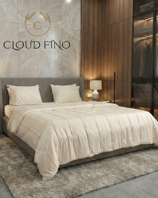 Moroccan Channel Quilted Comforter – Luxury Soft All-Season Comforter with Elegant Modern Stitch Design | Premium Hotel-Style Bedding