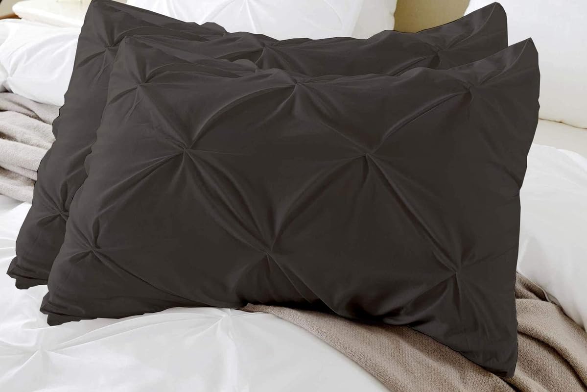 100% Cotton Pinch Pleat Pillowcase – Soft, Breathable, Elegant Decorative Pillow Cover for Bedroom