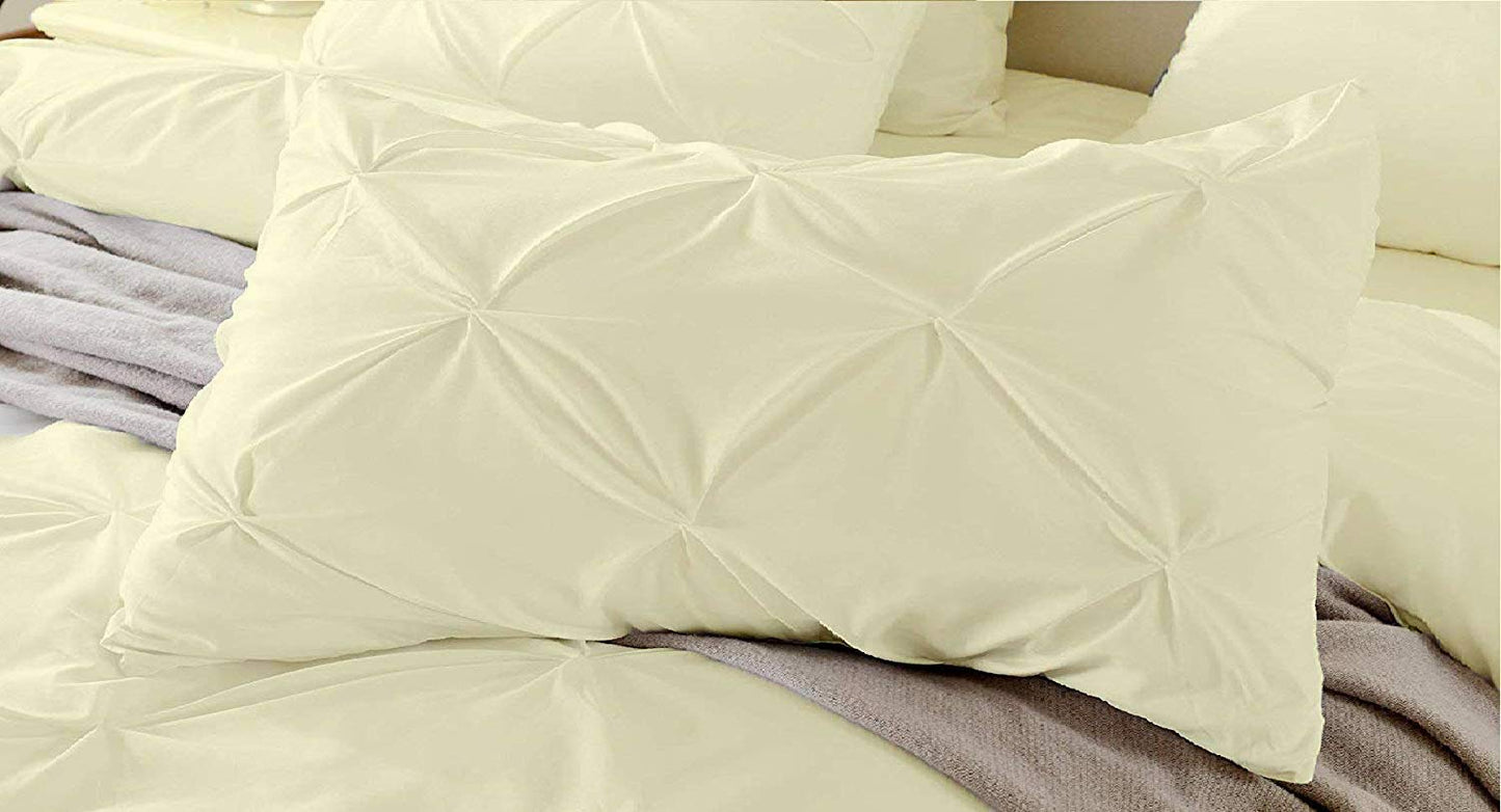 100% Cotton Pinch Pleat Pillowcase – Soft, Breathable, Elegant Decorative Pillow Cover for Bedroom