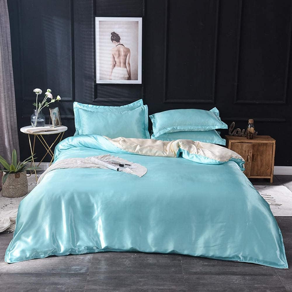 Silk Satin Duvet Cover Set – 3-Piece Luxury Bedding Set with Zipper Closure