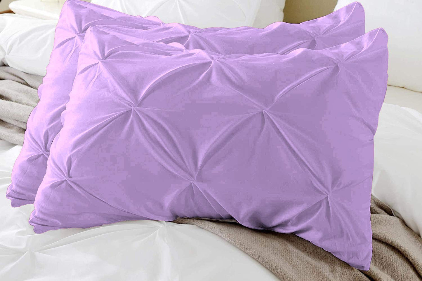 100% Cotton Pinch Pleat Pillowcase – Soft, Breathable, Elegant Decorative Pillow Cover for Bedroom