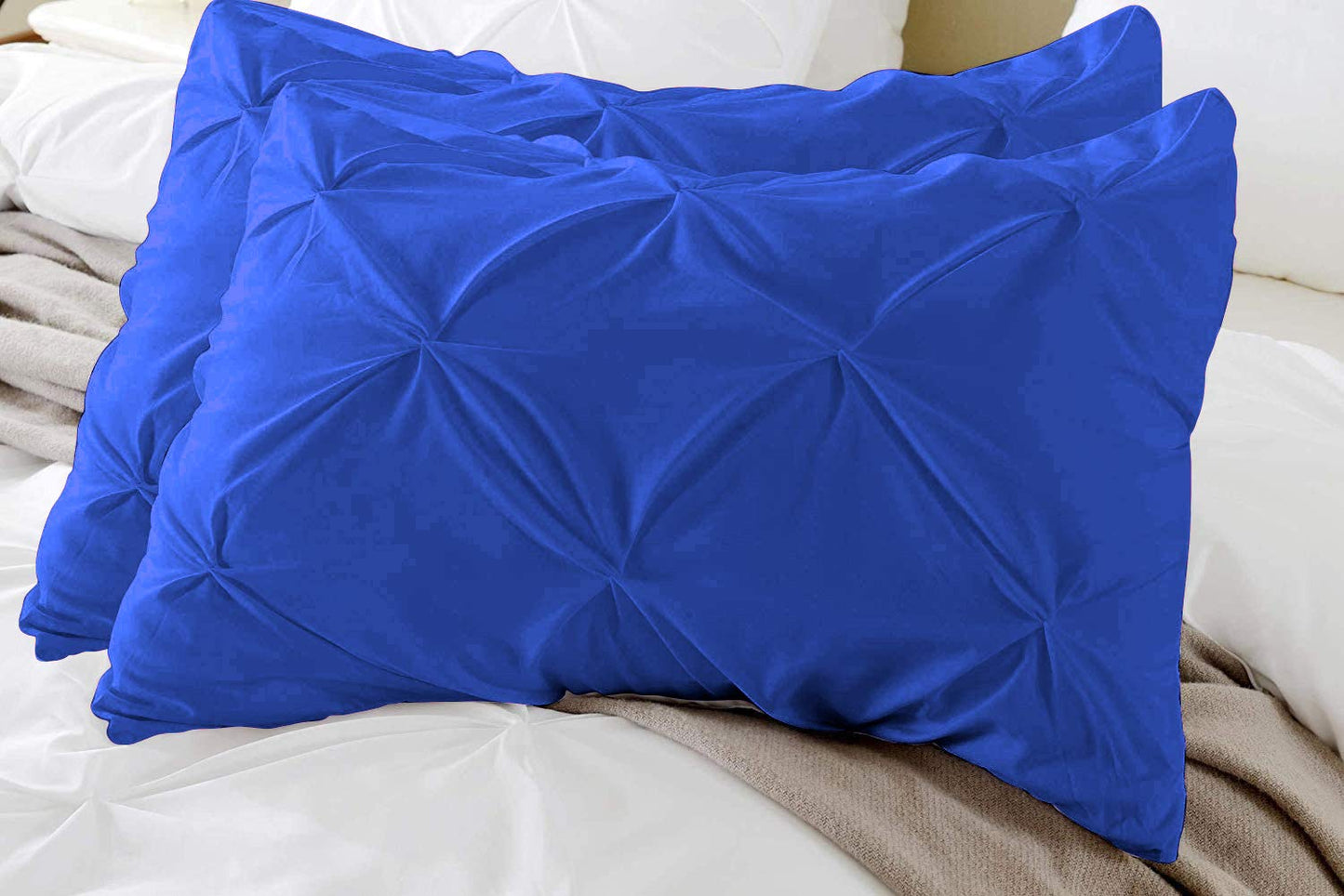 100% Cotton Pinch Pleat Pillowcase – Soft, Breathable, Elegant Decorative Pillow Cover for Bedroom