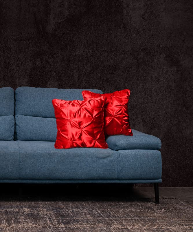 Luxury Satin Pinch Pleat Cushion Cover – Soft, Shiny, Decorative Throw Pillow Cover for Sofa, Bed, and Living Room