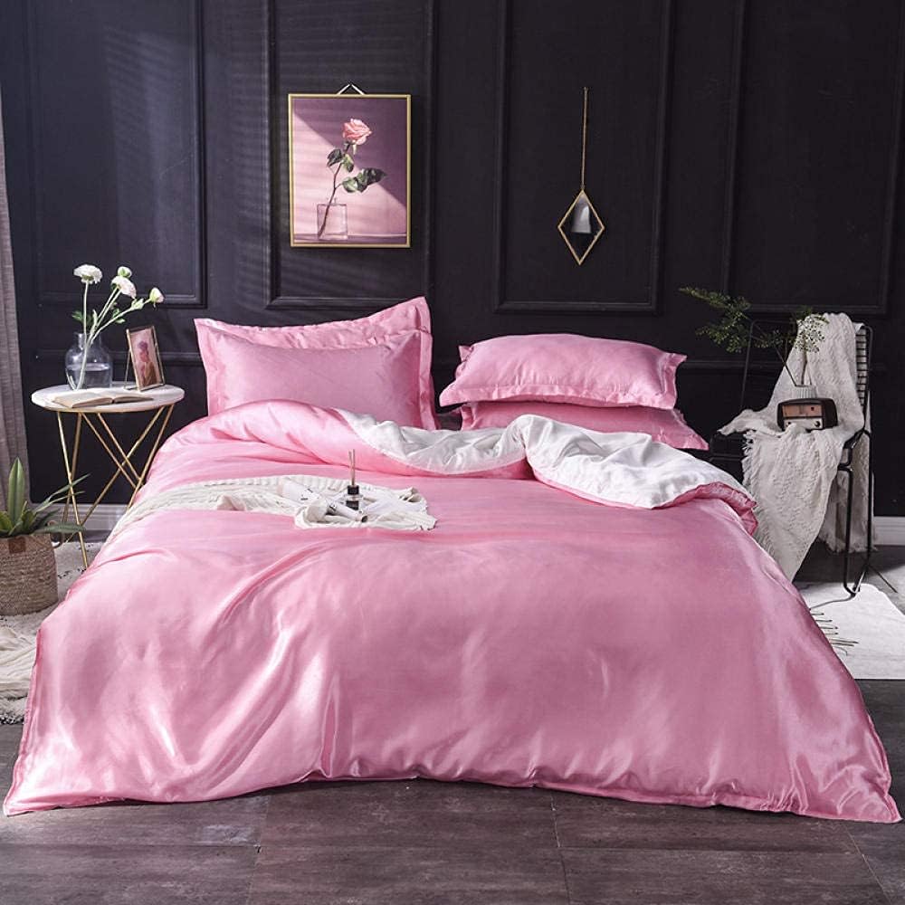 Silk Satin Duvet Cover Set – 3-Piece Luxury Bedding Set with Zipper Closure