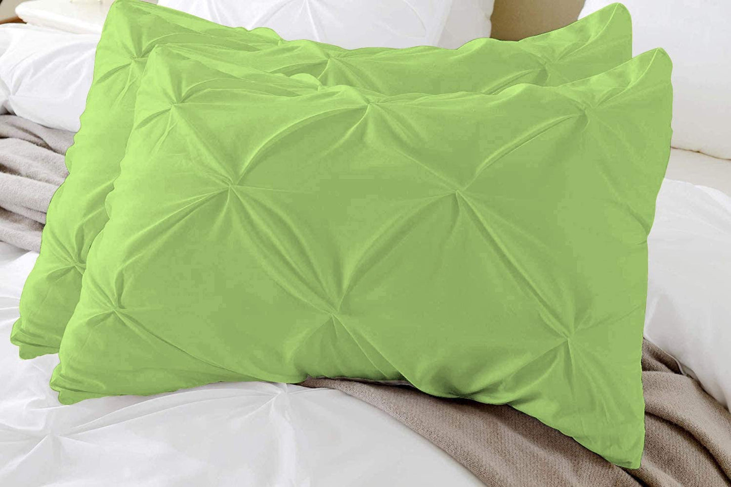 100% Cotton Pinch Pleat Pillowcase – Soft, Breathable, Elegant Decorative Pillow Cover for Bedroom
