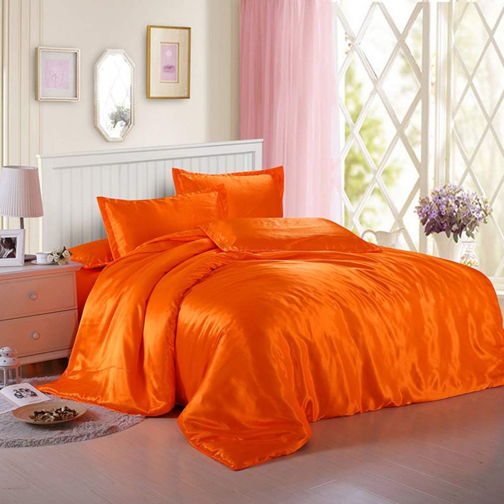 Silk Satin Duvet Cover Set – 3-Piece Luxury Bedding Set with Zipper Closure