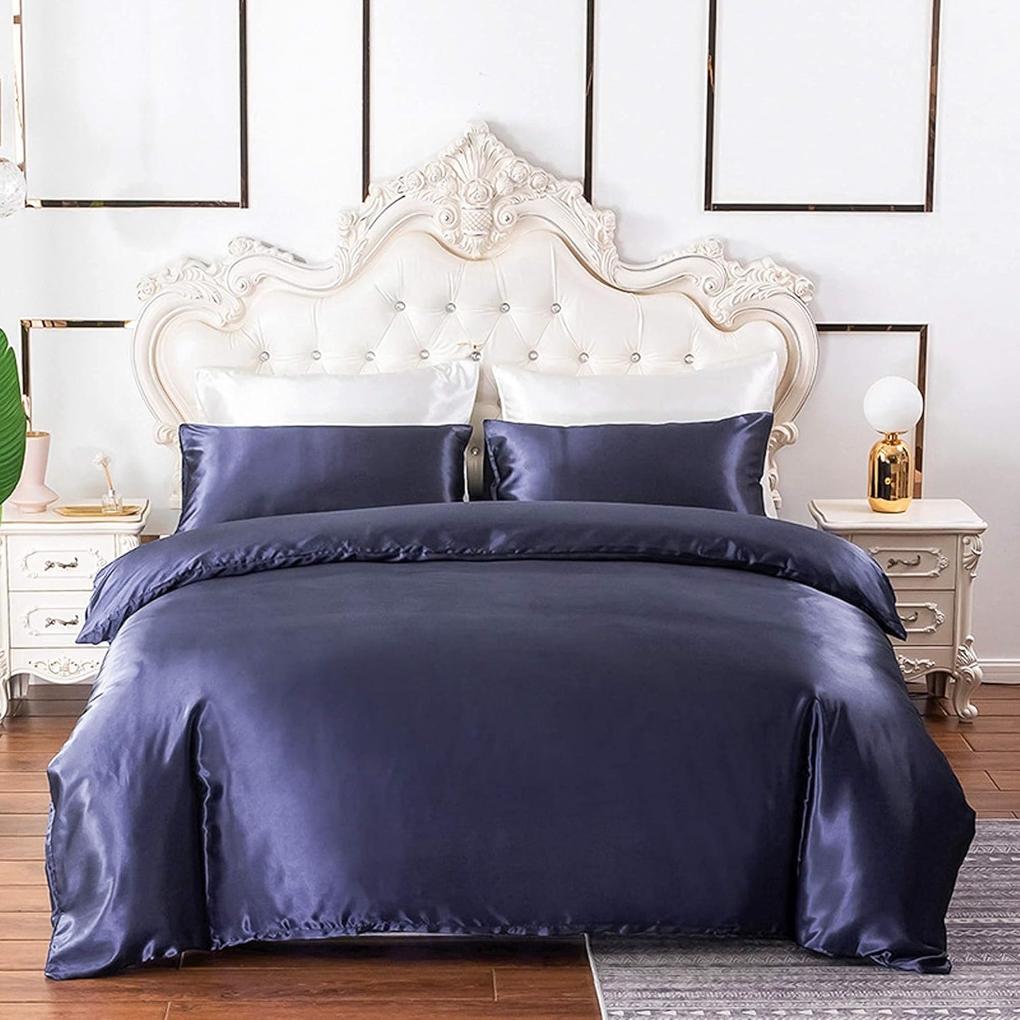 Silk Satin Duvet Cover Set – 3-Piece Luxury Bedding Set with Zipper Closure