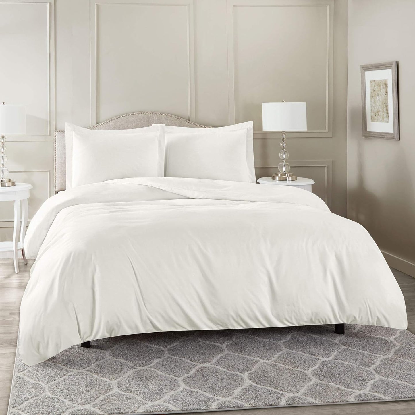 100% Cotton Duvet Cover Set – Soft & Breathable 3-Piece Bedding Set with Zipper Closure