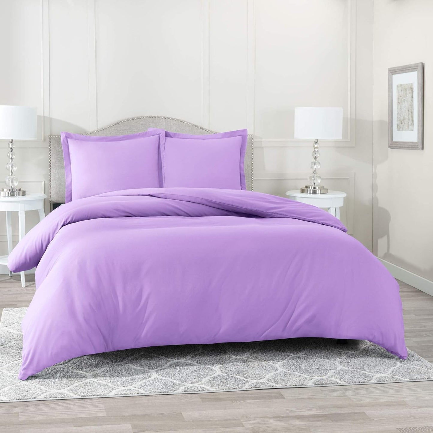 100% Cotton Duvet Cover Set – Soft & Breathable 3-Piece Bedding Set with Zipper Closure