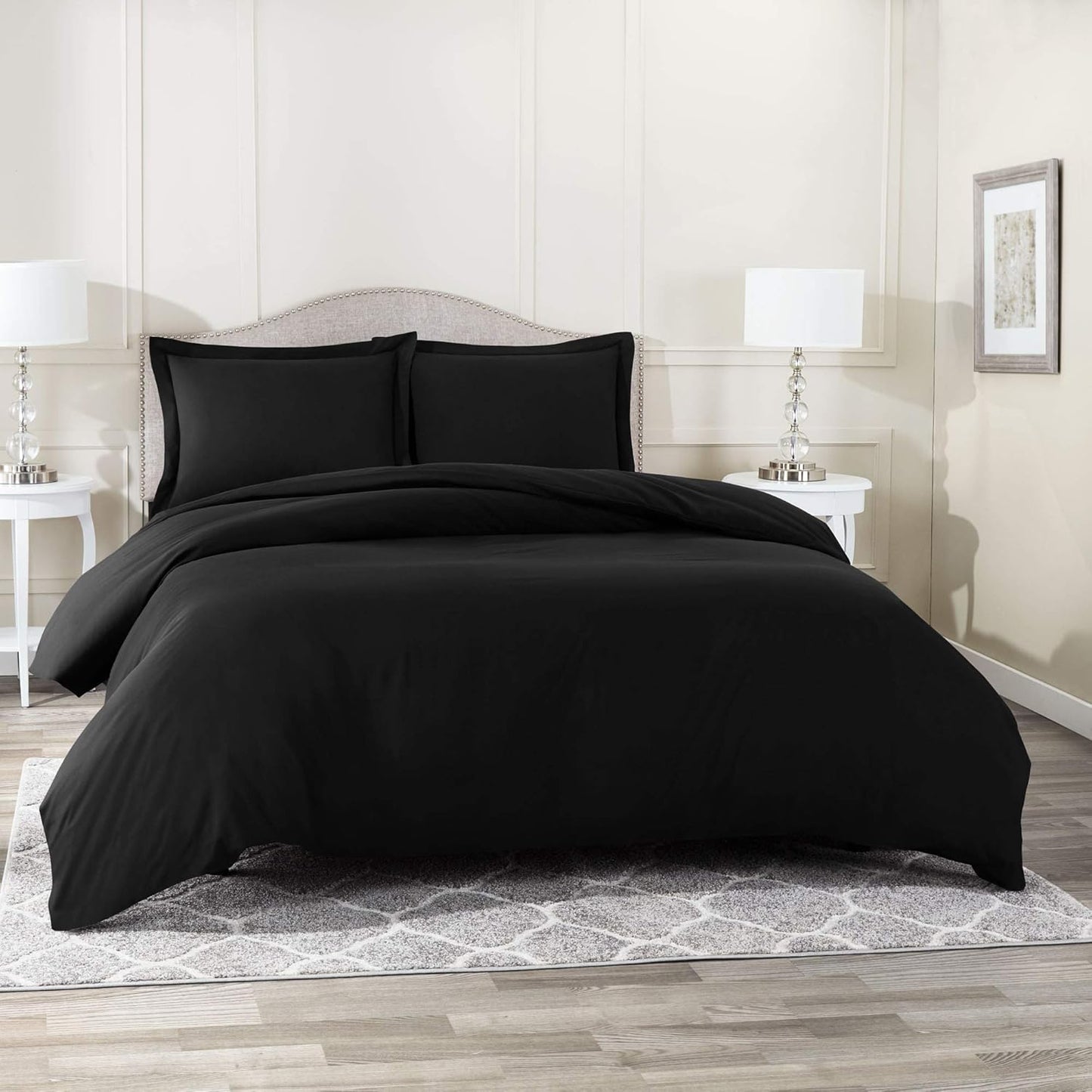 100% Cotton Duvet Cover Set – Soft & Breathable 3-Piece Bedding Set with Zipper Closure