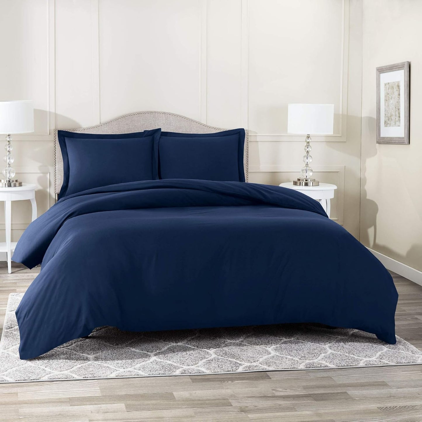 100% Cotton Duvet Cover Set – Soft & Breathable 3-Piece Bedding Set with Zipper Closure