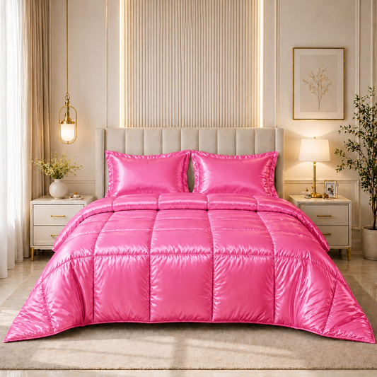 Luxury Silk Satin Comforter – 400 GSM Ultra-Soft, Breathable & Lightweight Quilt