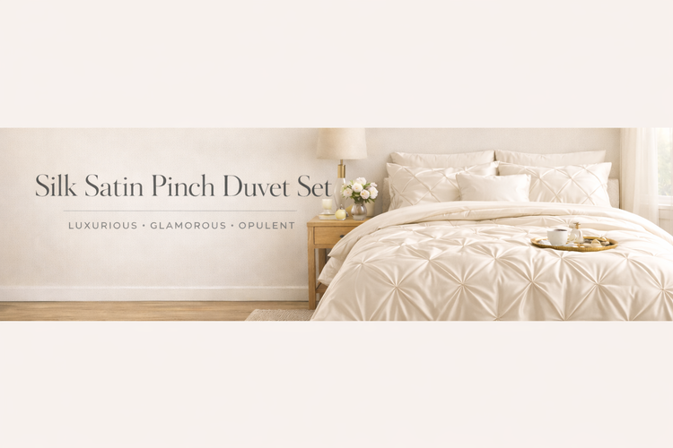 Silk Satin Pinch Duvet Set