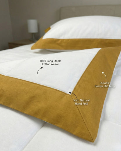 Signature Collection Luxury Border Duvet Cover Set – Hotel Style Premium 3 Piece Designer Bedding Set