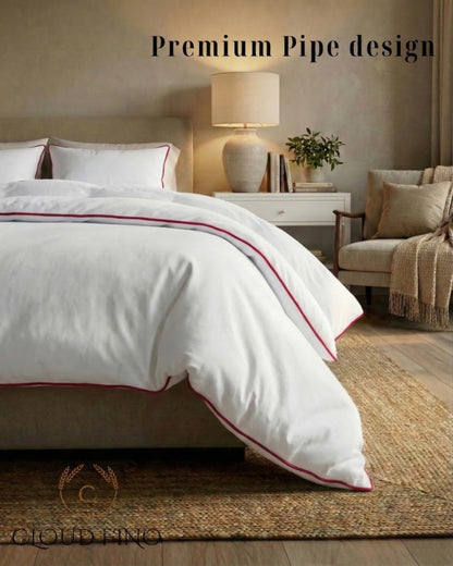 Signature Collection Designer Edge Piping Duvet Cover Set – Luxury Hotel Style 3 Piece Bedding Set