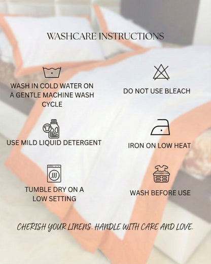 Signature Collection Luxury Border Duvet Cover Set – Hotel Style Premium 3 Piece Designer Bedding Set