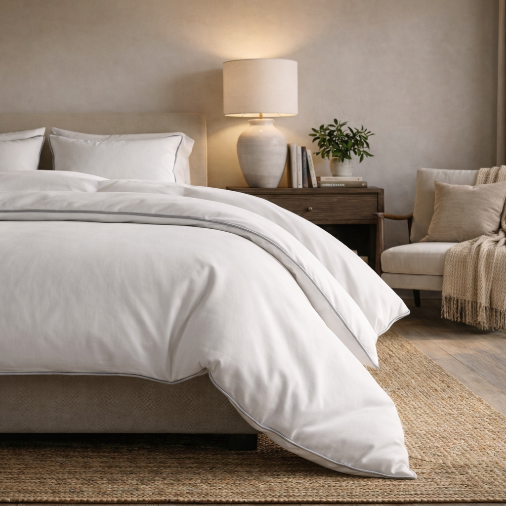 Signature Collection Designer Edge Piping Duvet Cover Set – Luxury Hotel Style 3 Piece Bedding Set