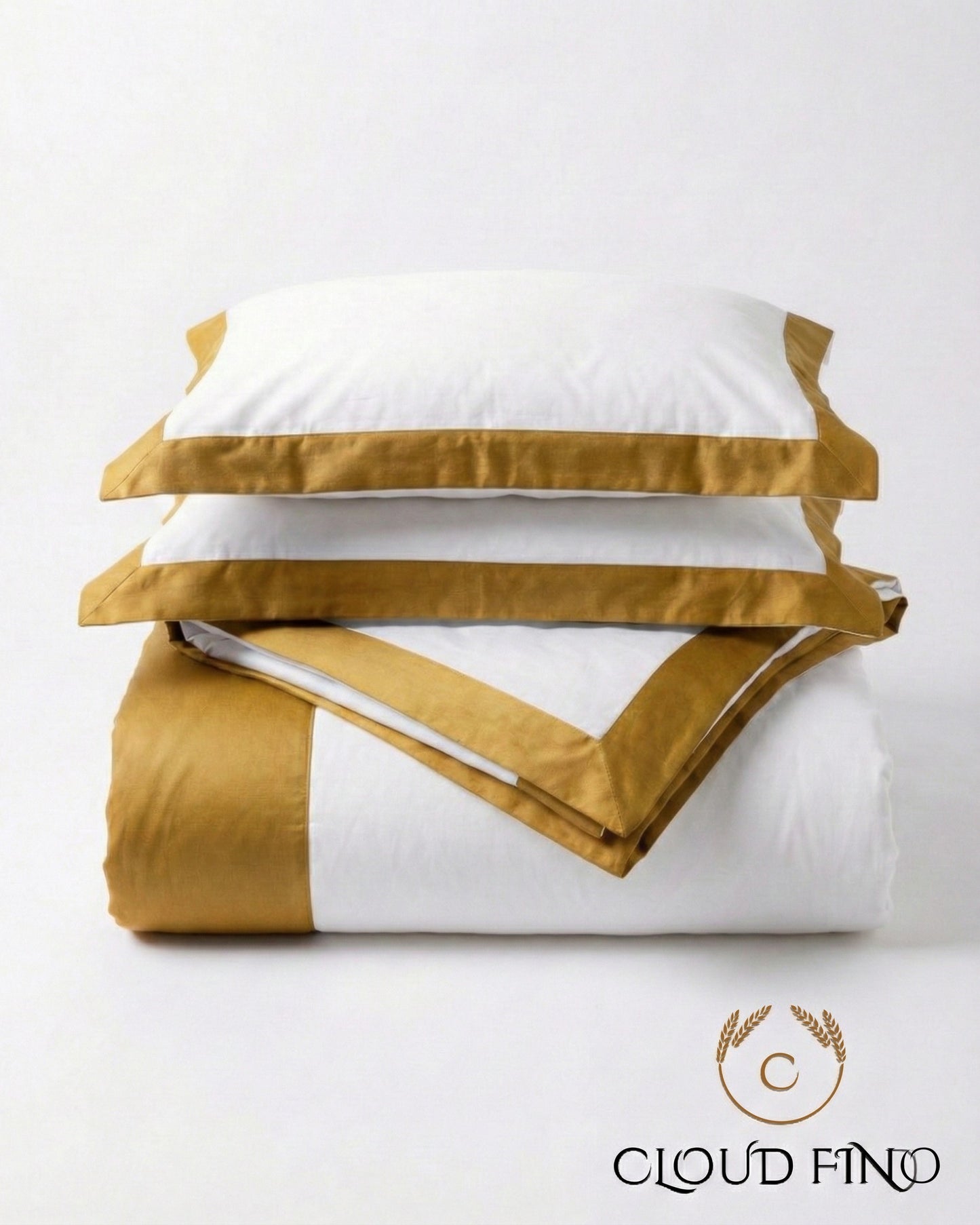 Signature Collection Luxury Border Duvet Cover Set – Hotel Style Premium 3 Piece Designer Bedding Set