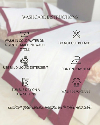 Signature Collection Luxury Border Duvet Cover Set – Hotel Style Premium 3 Piece Designer Bedding Set