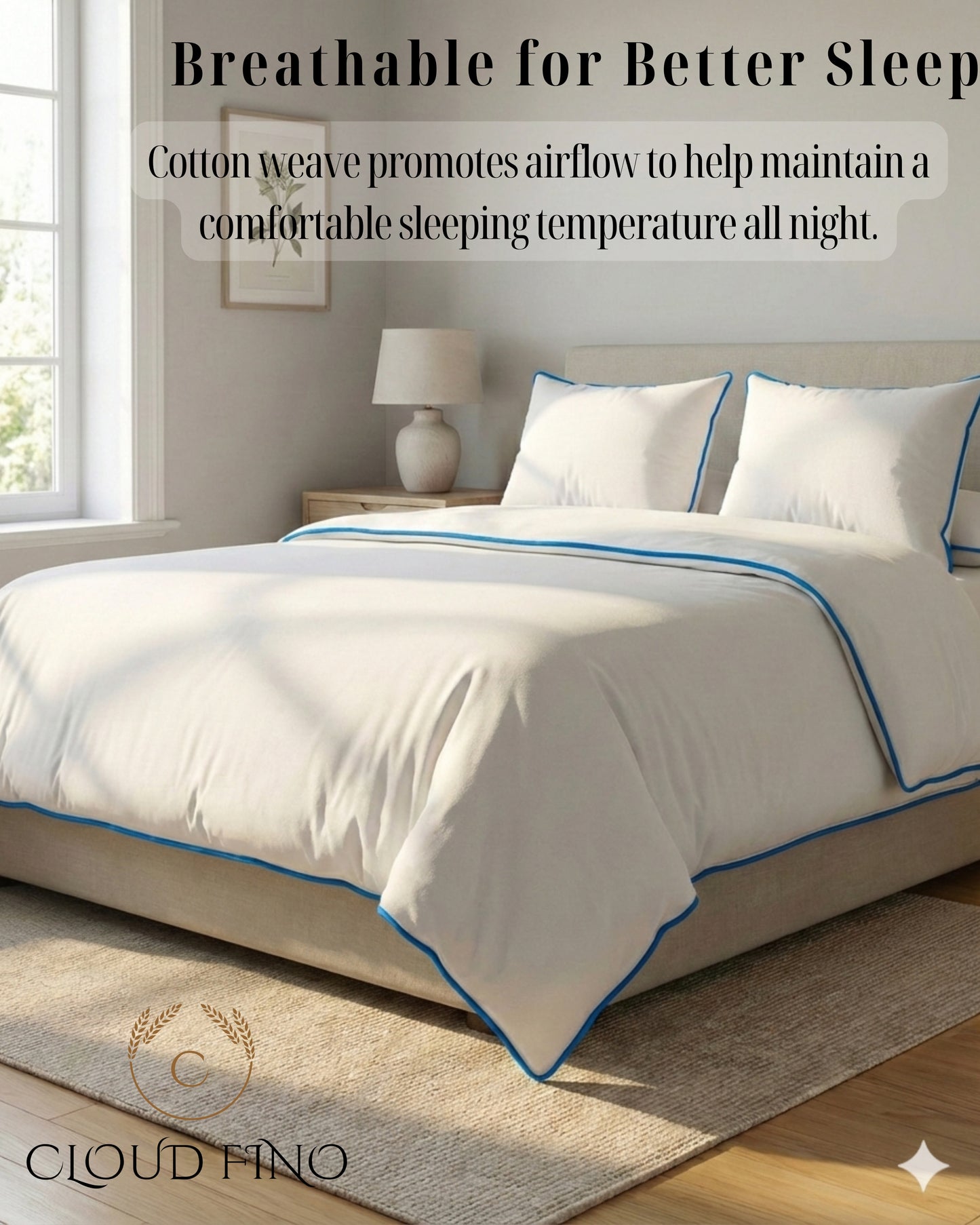 Signature Collection Designer Edge Piping Duvet Cover Set – Luxury Hotel Style 3 Piece Bedding Set