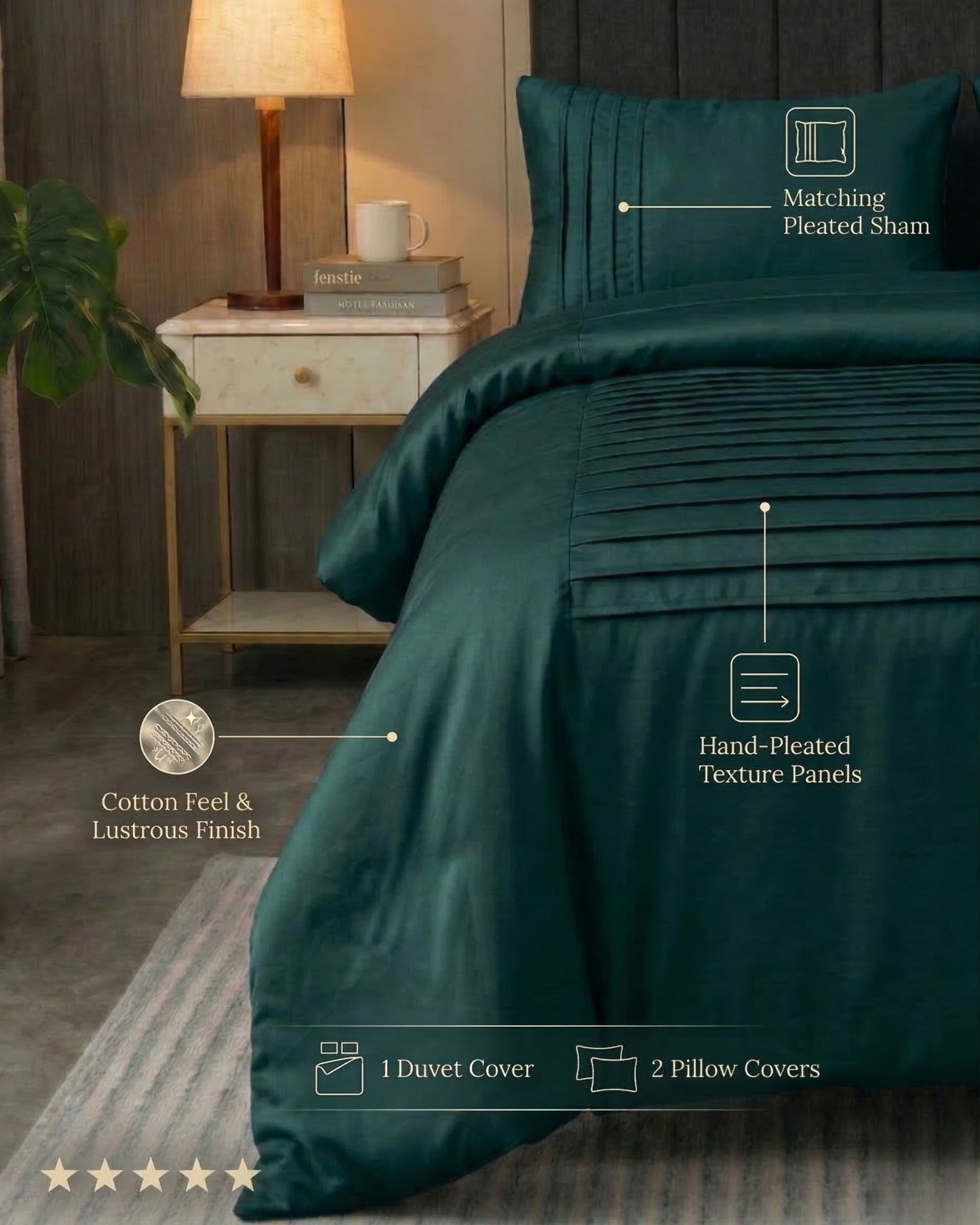 Moroccan Style Duvet Cover Set – 100% Cotton Soft Breathable Bedding Set with Pillowcases | Elegant Moroccan Pattern