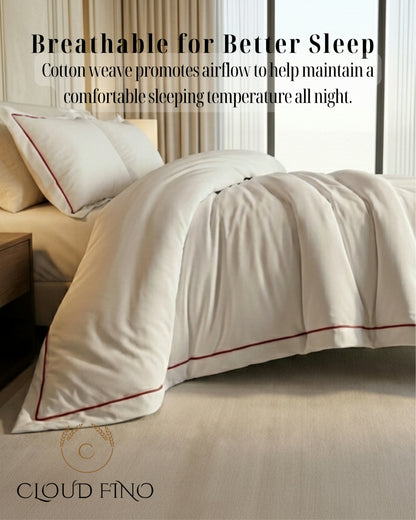 Signature Collection Integrated Edge Piping Duvet Cover Set – Luxury Hotel Style 3 Piece Designer Bedding Set
