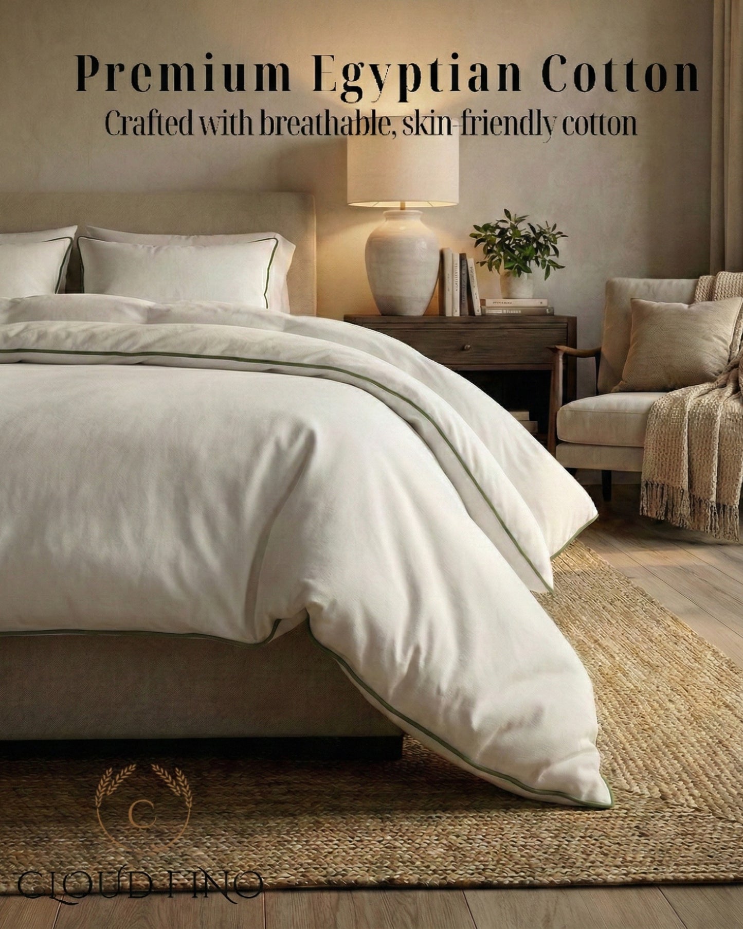 Signature Collection Designer Edge Piping Duvet Cover Set – Luxury Hotel Style 3 Piece Bedding Set