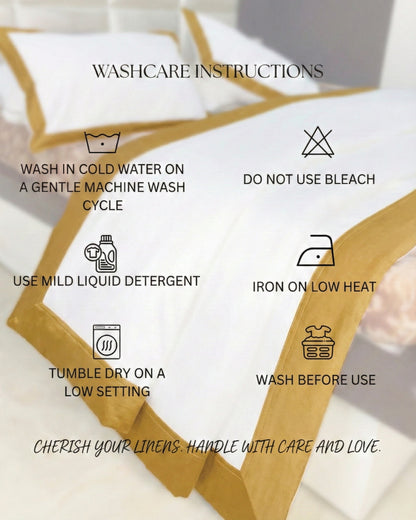 Signature Collection Luxury Border Duvet Cover Set – Hotel Style Premium 3 Piece Designer Bedding Set