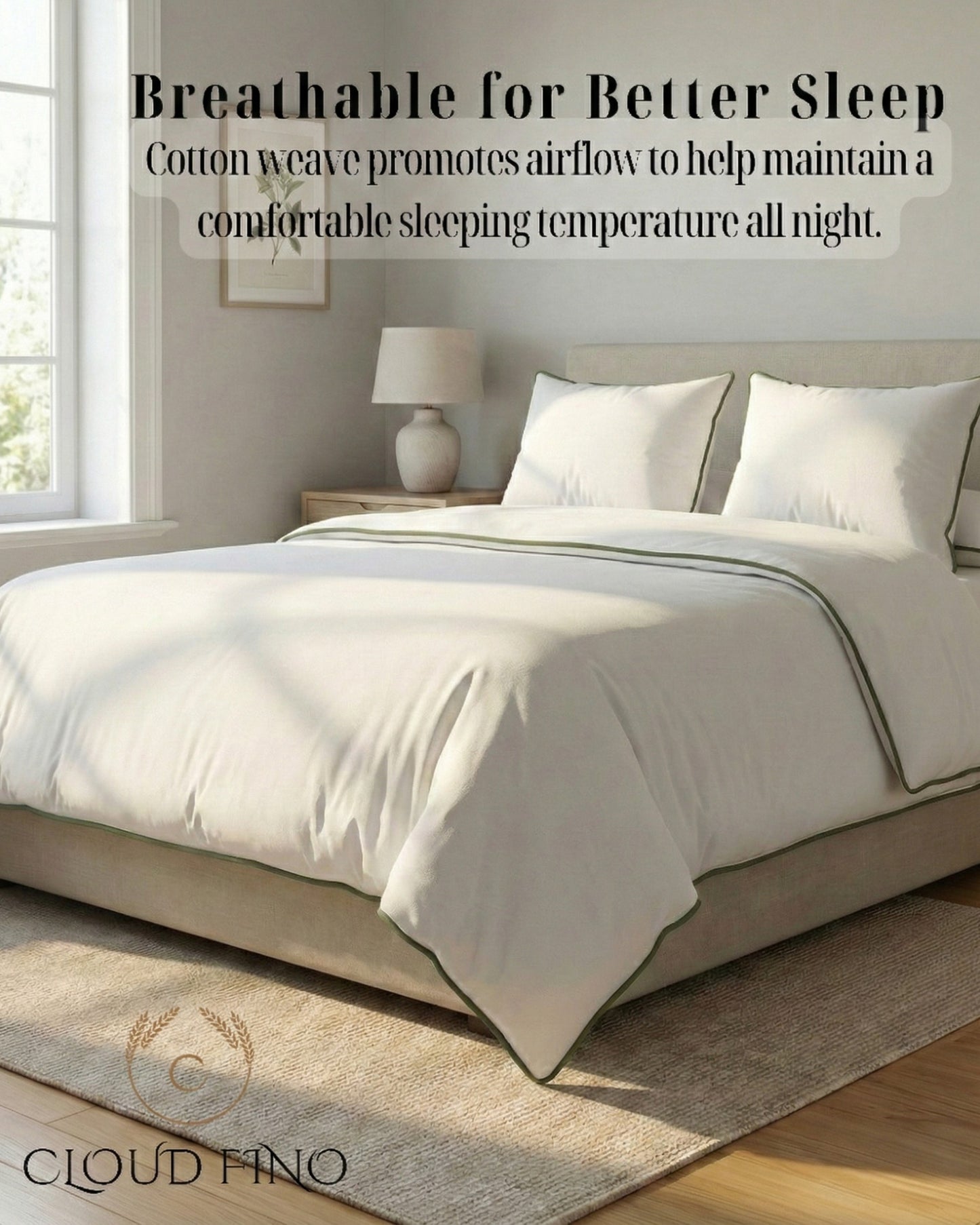 Signature Collection Designer Edge Piping Duvet Cover Set – Luxury Hotel Style 3 Piece Bedding Set