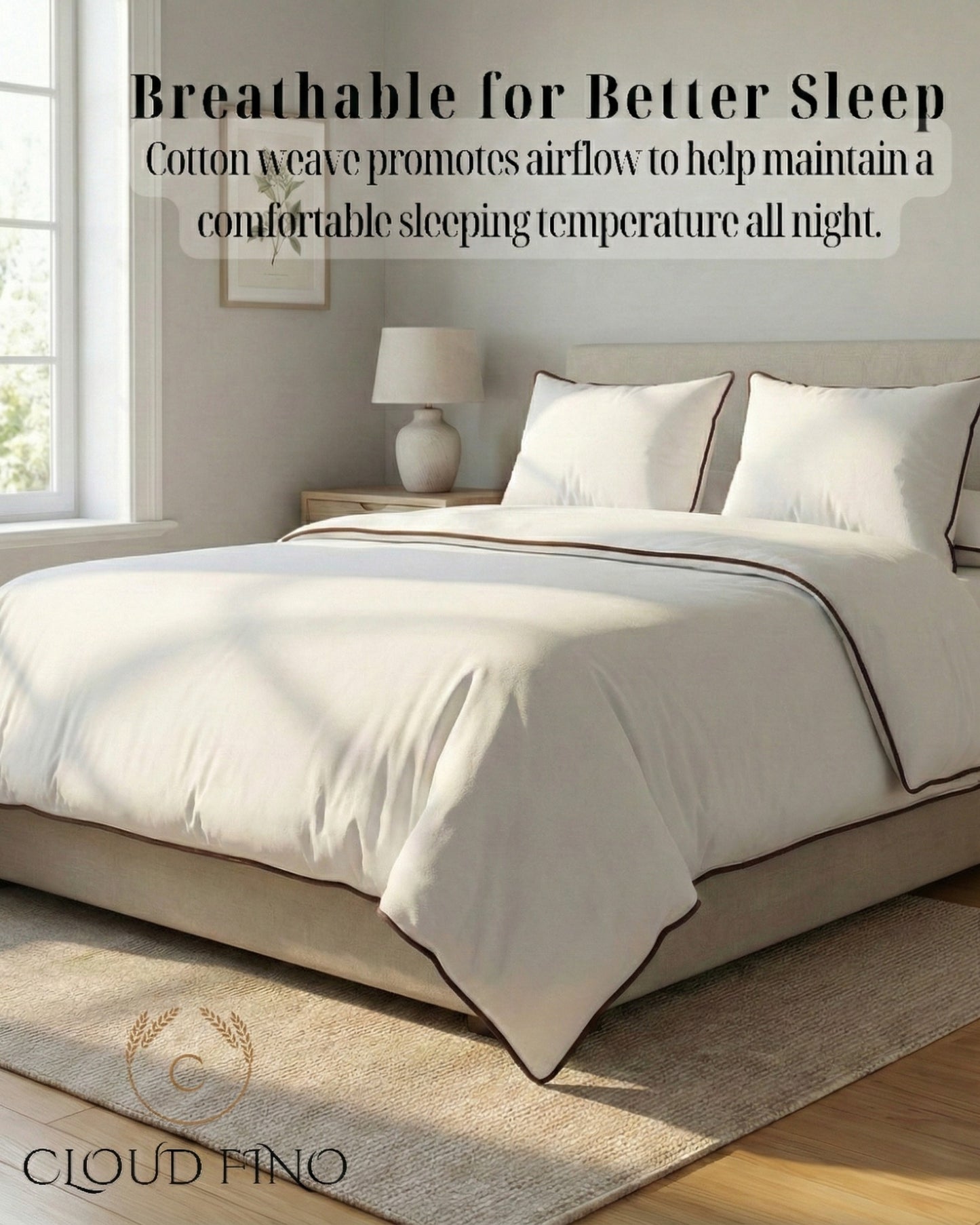 Signature Collection Designer Edge Piping Duvet Cover Set – Luxury Hotel Style 3 Piece Bedding Set