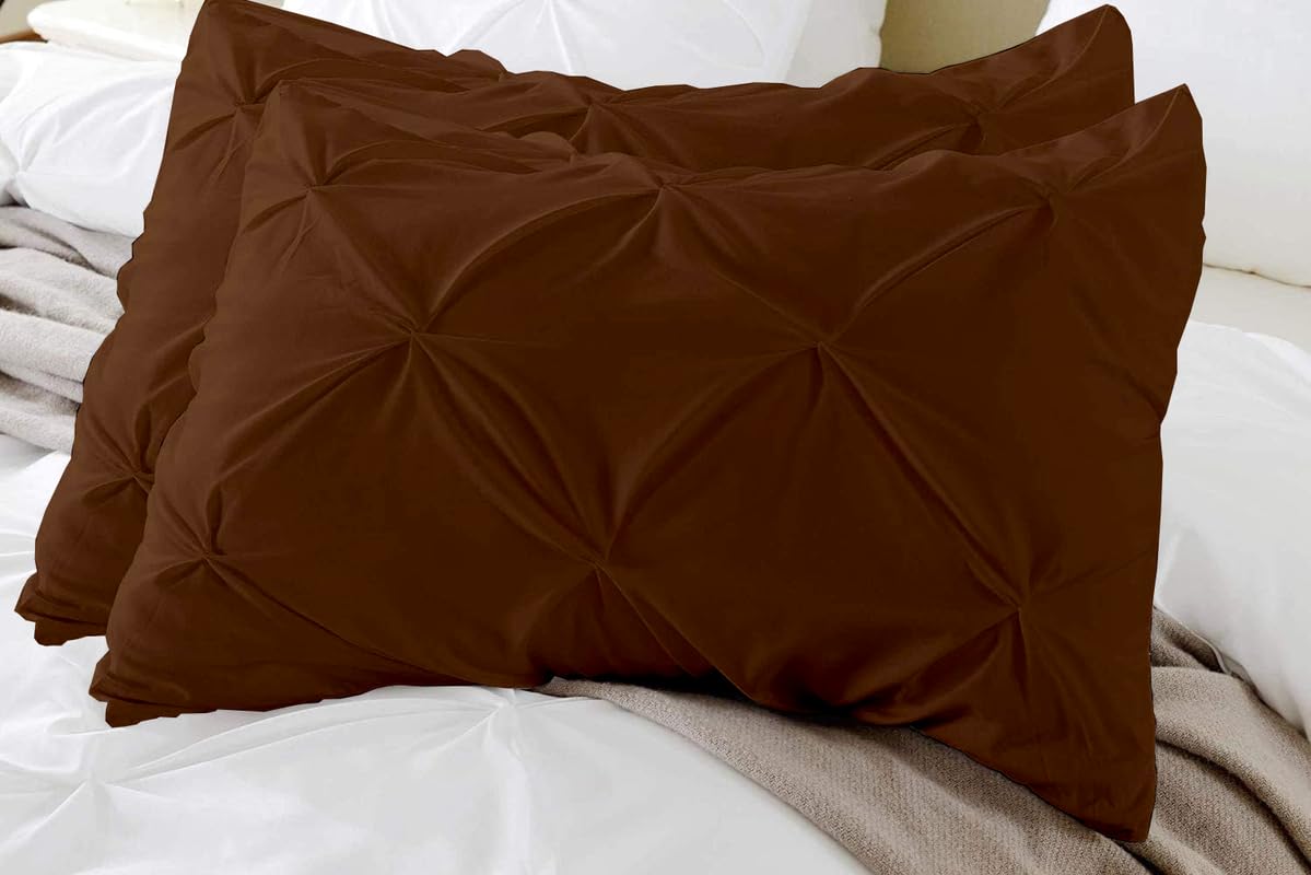 100% Cotton Pinch Pleat Pillowcase – Soft, Breathable, Elegant Decorative Pillow Cover for Bedroom