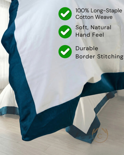 Signature Collection Luxury Border Duvet Cover Set – Hotel Style Premium 3 Piece Designer Bedding Set
