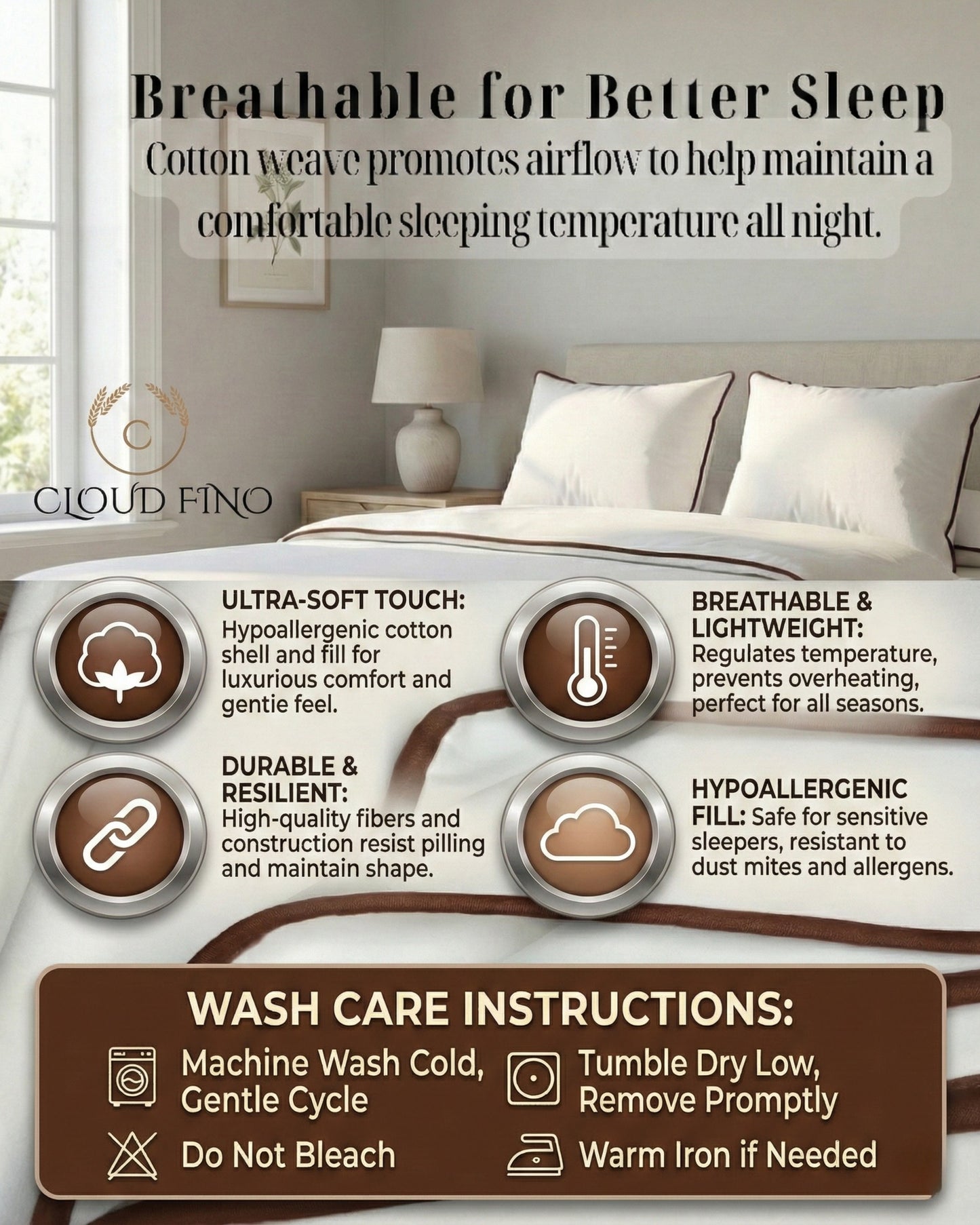 Signature Collection Designer Edge Piping Duvet Cover Set – Luxury Hotel Style 3 Piece Bedding Set