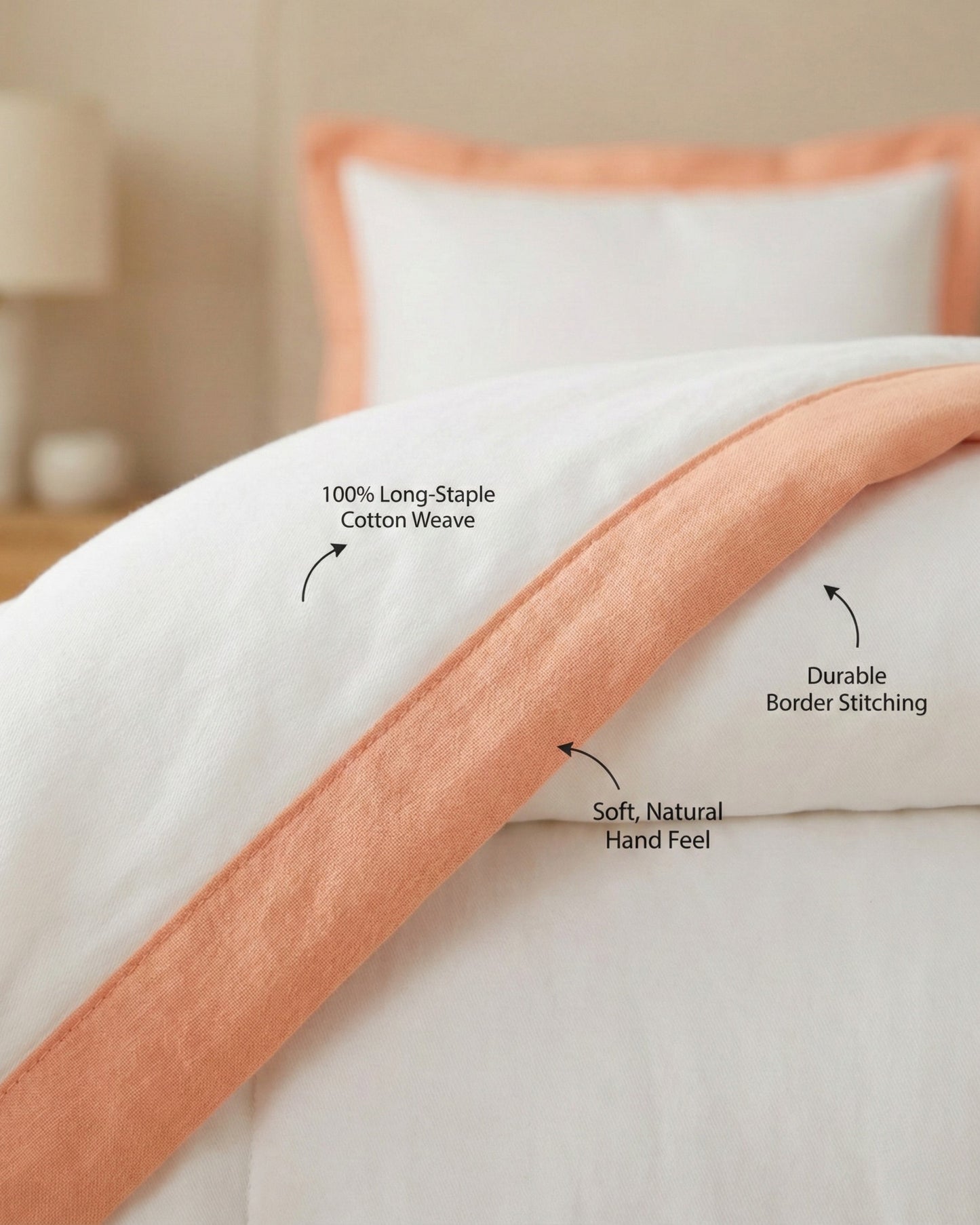 Signature Collection Luxury Border Duvet Cover Set – Hotel Style Premium 3 Piece Designer Bedding Set