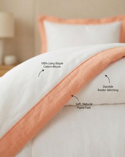 Signature Collection Luxury Border Duvet Cover Set – Hotel Style Premium 3 Piece Designer Bedding Set