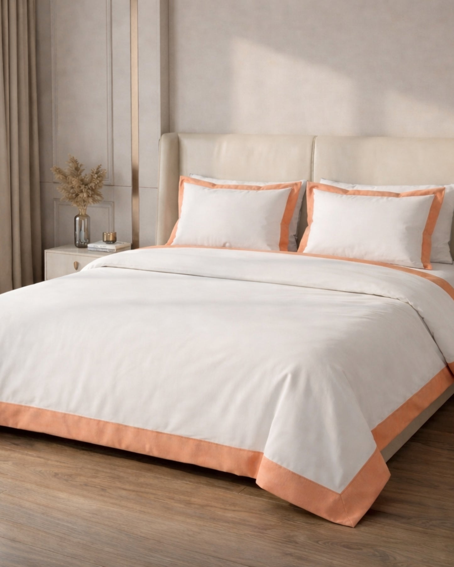 Signature Collection Luxury Border Duvet Cover Set – Hotel Style Premium 3 Piece Designer Bedding Set