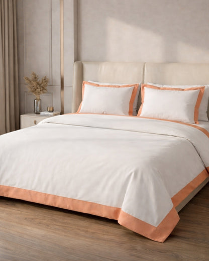 Signature Collection Luxury Border Duvet Cover Set – Hotel Style Premium 3 Piece Designer Bedding Set