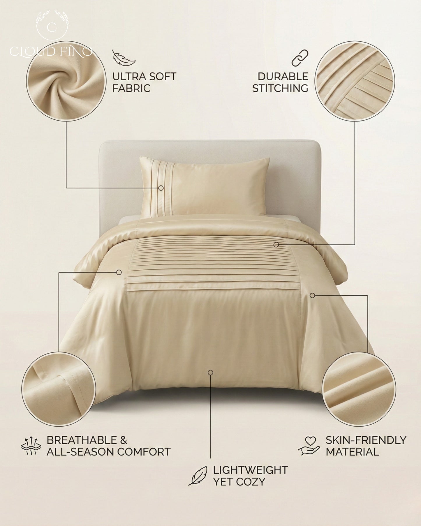 Moroccan Style Duvet Cover Set – 100% Cotton Soft Breathable Bedding Set with Pillowcases | Elegant Moroccan Pattern