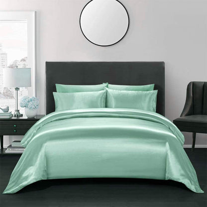 Silk Satin Duvet Cover Set – 3-Piece Luxury Bedding Set with Zipper Closure
