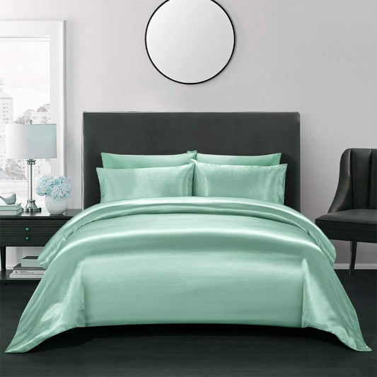 Silk Satin Duvet Cover Set – 3-Piece Luxury Bedding Set with Zipper Closure