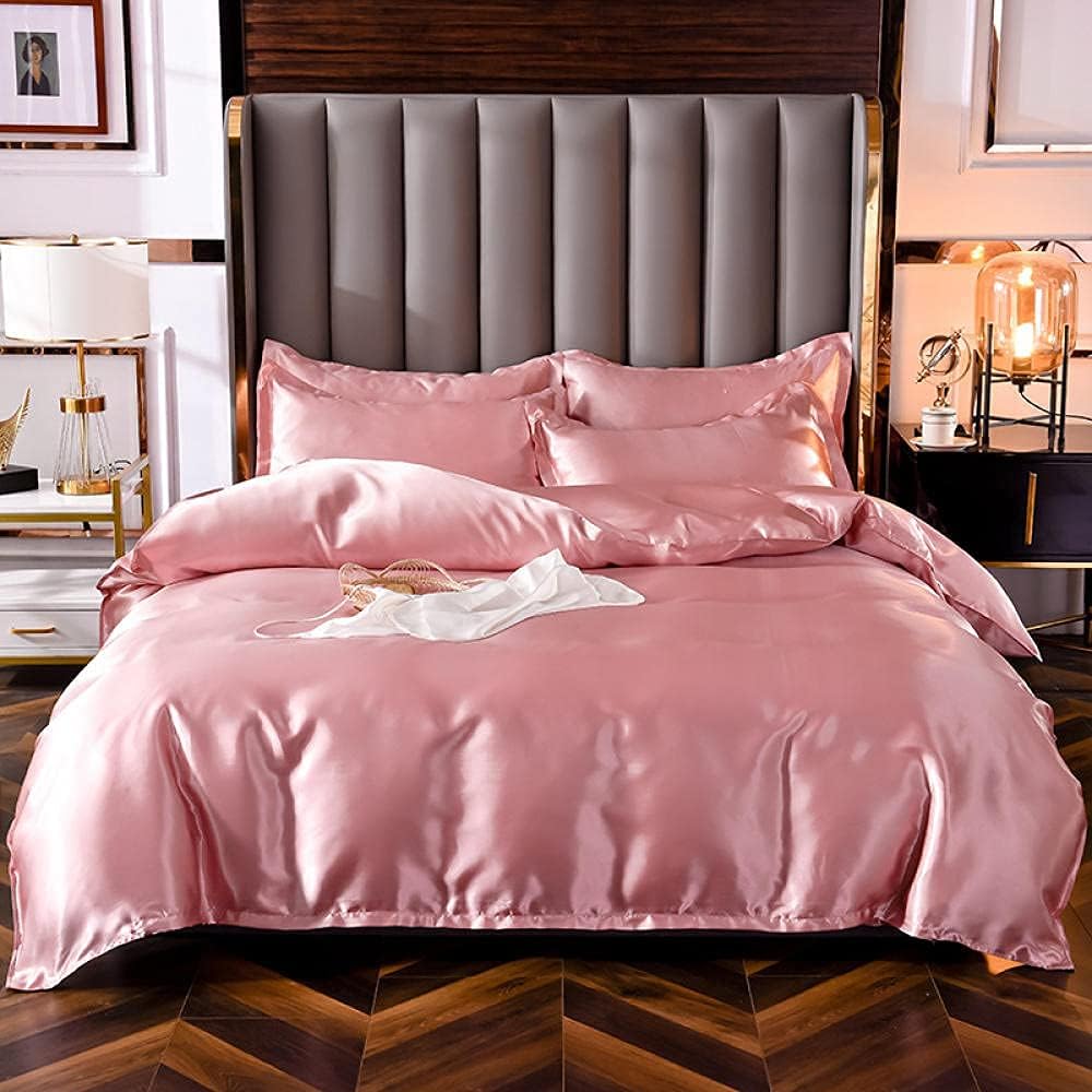 Silk Satin Duvet Cover Set – 3-Piece Luxury Bedding Set with Zipper Closure
