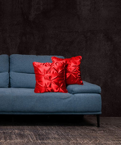 Luxury Satin Pinch Pleat Cushion Cover – Soft, Shiny, Decorative Throw Pillow Cover for Sofa, Bed, and Living Room