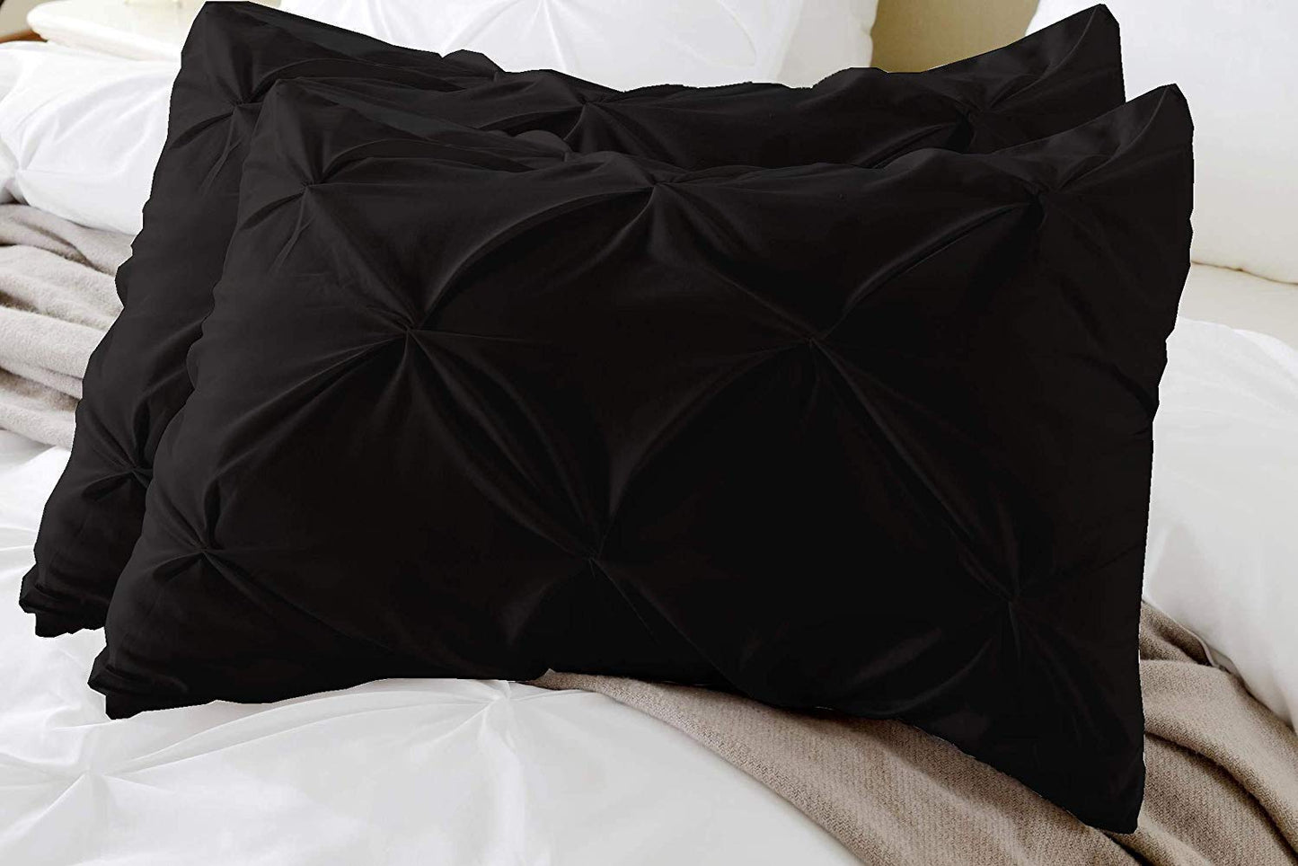 100% Cotton Pinch Pleat Pillowcase – Soft, Breathable, Elegant Decorative Pillow Cover for Bedroom