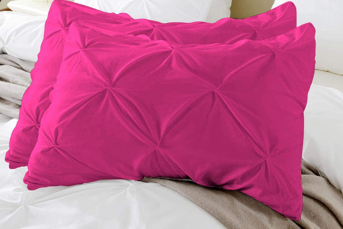 100% Cotton Pinch Pleat Pillowcase – Soft, Breathable, Elegant Decorative Pillow Cover for Bedroom