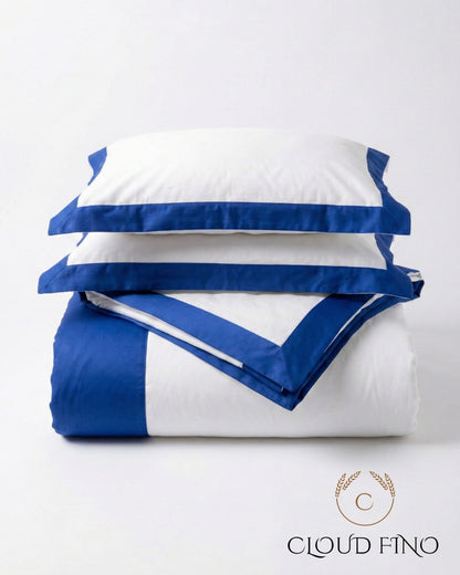 Signature Collection Luxury Border Duvet Cover Set – Hotel Style Premium 3 Piece Designer Bedding Set