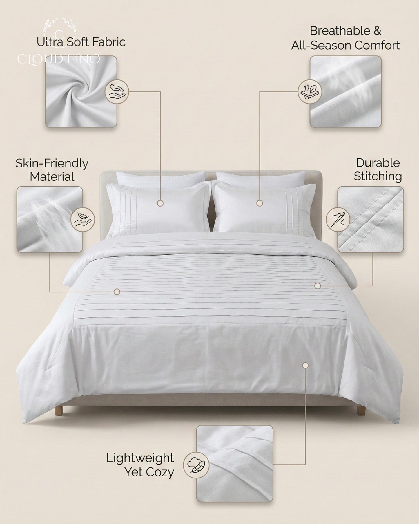 Moroccan Style Duvet Cover Set – 100% Cotton Soft Breathable Bedding Set with Pillowcases | Elegant Moroccan Pattern