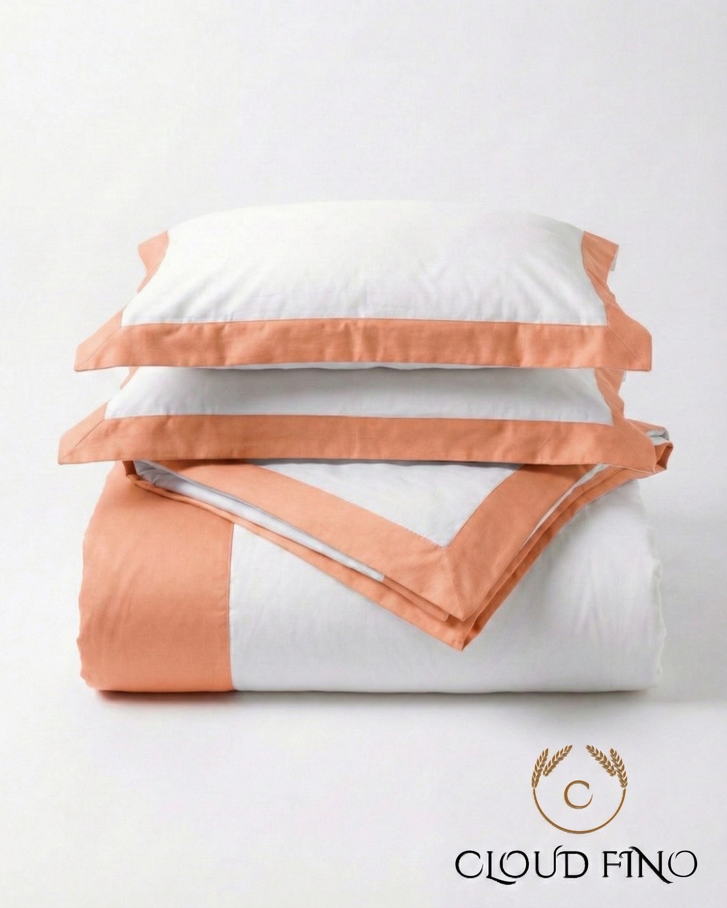 Signature Collection Luxury Border Duvet Cover Set – Hotel Style Premium 3 Piece Designer Bedding Set