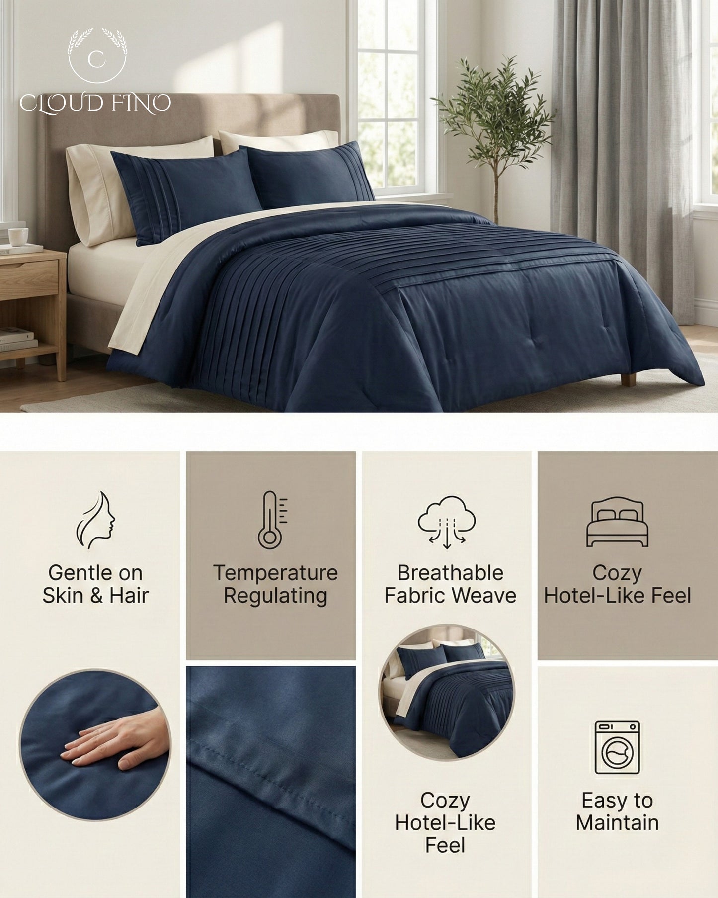 Moroccan Style Duvet Cover Set – 100% Cotton Soft Breathable Bedding Set with Pillowcases | Elegant Moroccan Pattern