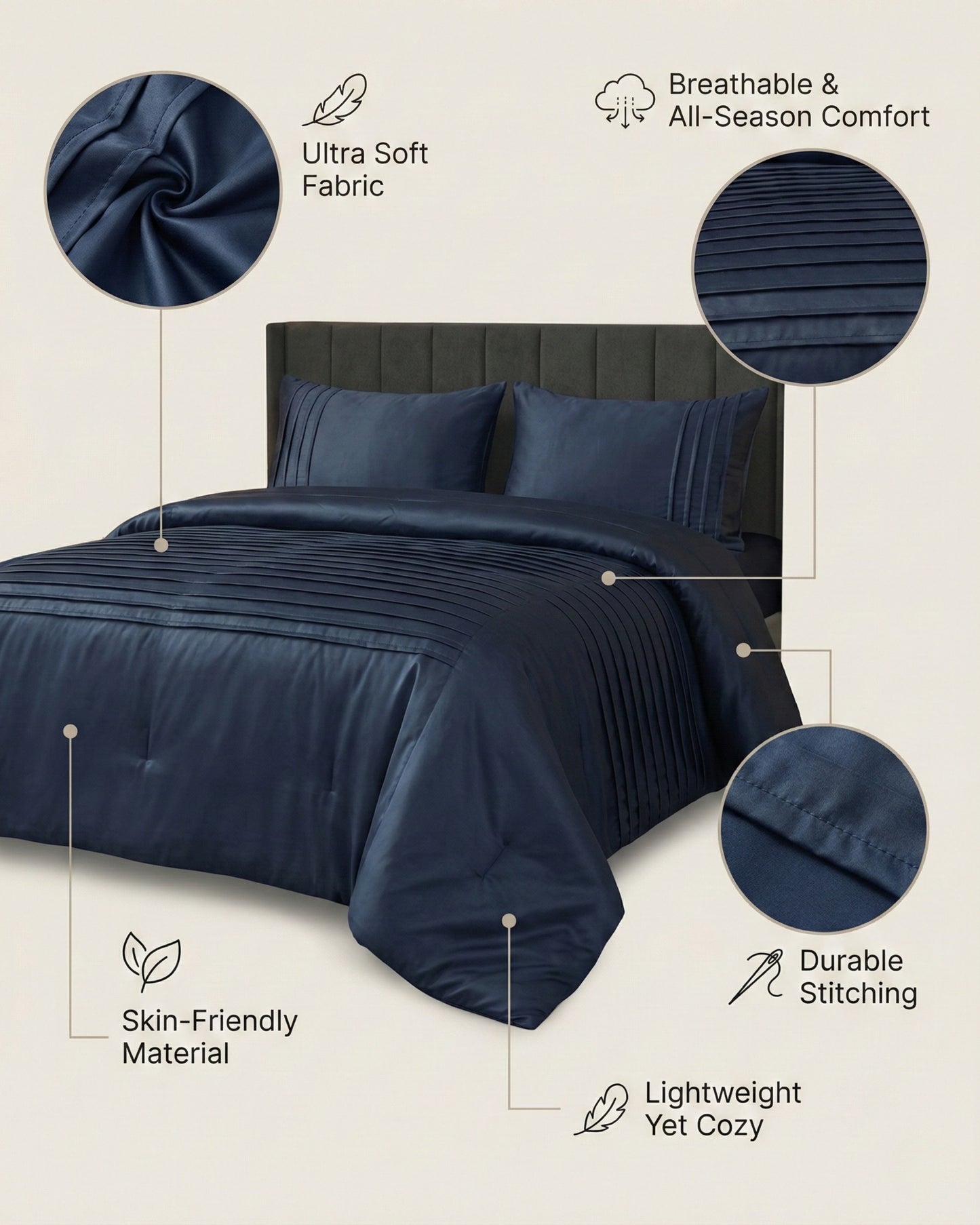 Moroccan Style Duvet Cover Set – 100% Cotton Soft Breathable Bedding Set with Pillowcases | Elegant Moroccan Pattern