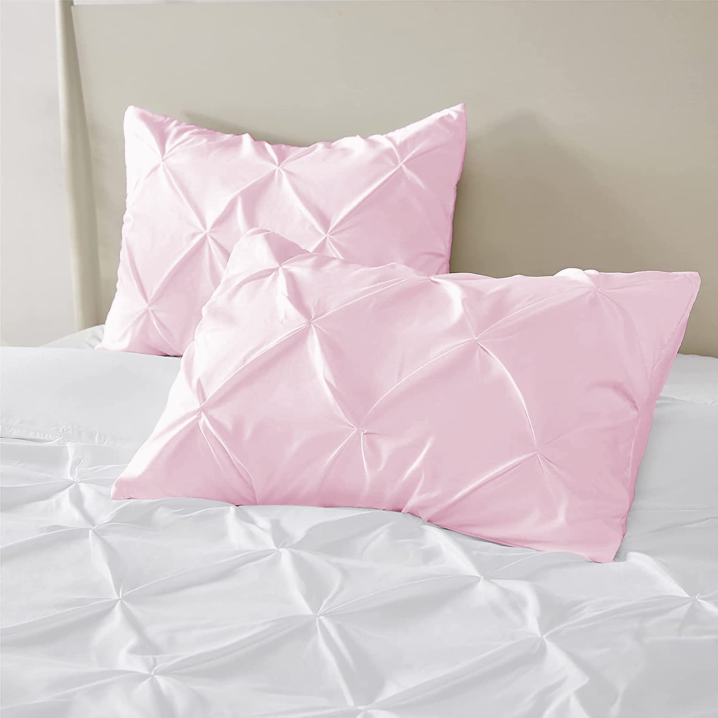 100% Cotton Pinch Pleat Pillowcase – Soft, Breathable, Elegant Decorative Pillow Cover for Bedroom